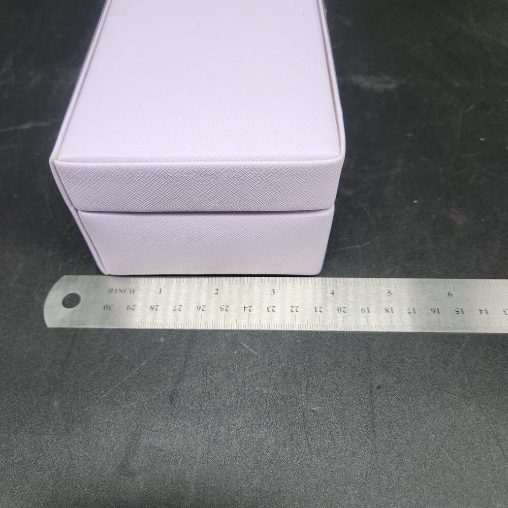 Heritage By Wolf Travel Jewelry Box Safe 7 Compartments 11" Lavender Saffia